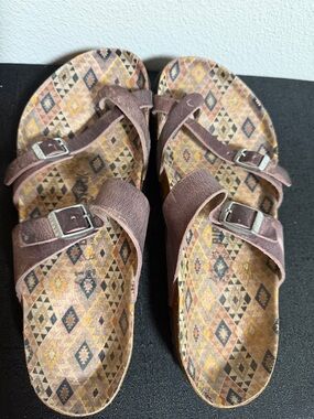 Birkenstock weathered crushed grape Leather sandals, size 41